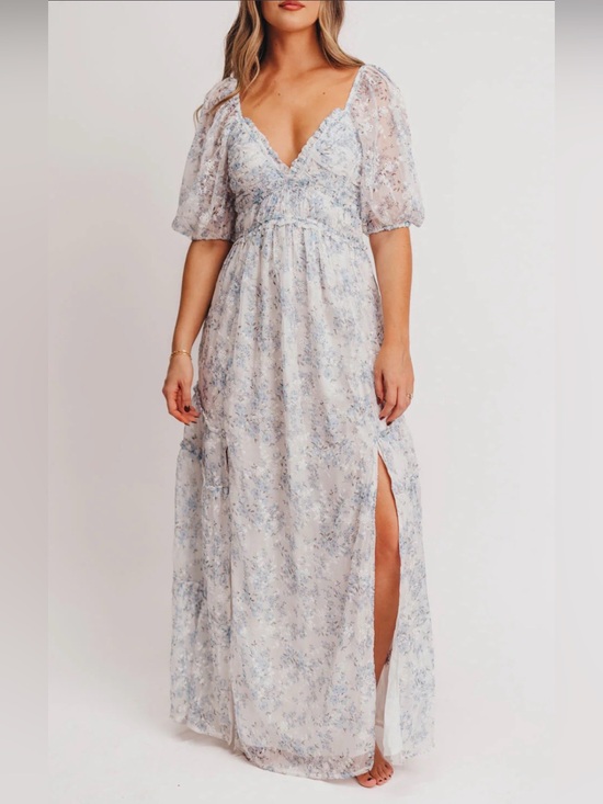 Storia Dresses & Skirts - Storia Daphne Romantic Floral Cottagecore Maxi Dress Double Slit Prairie Size M